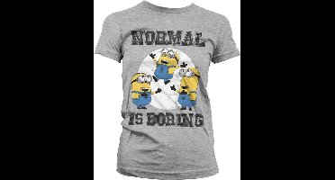 Minions Normal life is boring Dames T-shirt - grijs - XXL