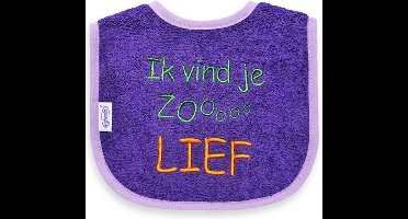 Funnies Slabber Ik Vind Je Zooo Lief 40 Cm Katoen Paars