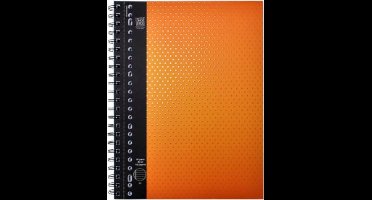 SOHO College Collegeblok – Ringbandblok - Lijntjespapier – A4 formaat – 80 vellen - Geschikt voor 2,4 en 23 ringsbanden – Dubbele spiraalbinding – Voorzien van kantlijn – Gelinieerd