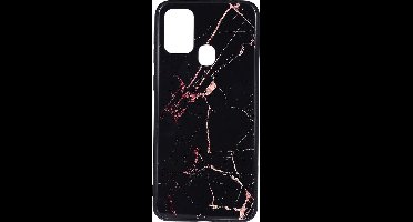 Shop4 - Geschikt voor Samsung Galaxy M31 Hoesje - Harde Back Case Marmer Zwart