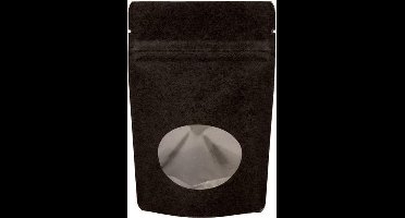 Stazakken Kraft Zwart met ovaal Venster 13x8x20,5cm | 113 gram (100 stuks)