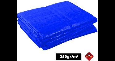 Blauw afdekzeil bache bouwzeil 6x8m 250gr/m²