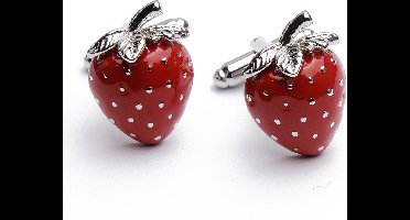 Manchetknopen - Aardbei Rood Fruit Strawberry