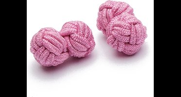 Manchetknopen - Zijden Knoop Lichtroze Roze