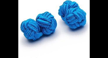 Manchetknopen - Zijden Knoop Turquoise blauw