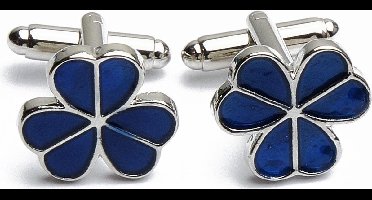 Manchetknopen - Bloem Blauw Bloemen