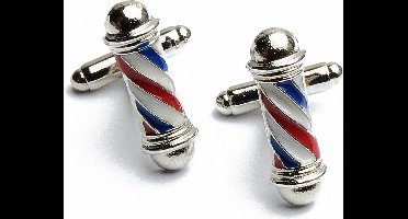 Manchetknopen - Kapper Winkel Etalage Zilver