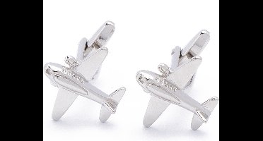 Manchetknopen - Vliegtuig met Twee Jet Motoren Privejet
