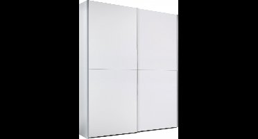 Kledingkast Schuifdeur Victor - Wit - Opbergkast met Deuren - 170x195x59 cm (BxHxD) - 2 Legplanken & 2 Roedes - Kledingkast Slaapkamer