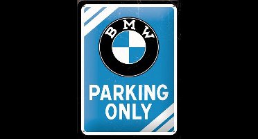 Metalen wandbord met reliëf - BMW Parking Only - 20 x 15 cm