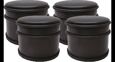 Benson Deurstopper - 4x - zwart-mat - D9 cm - 1,1 kg