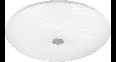 LED Plafondlamp - Torna Graty - 45W - Aanpasbare Kleur - Dimbaar - Afstandsbediening - Sterlicht - Rond - Mat Wit - Kunststof