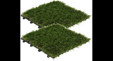 Pro Garden Tuintegel/terrastegels - 36x stuks - groen - kunstgras - 30 x 30 cm - vlonder vloertegels - klikbaar