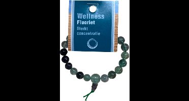 Ruben Robijn Fluoriet regenboog powerbead armband + kaart