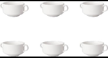 Mammoet - Budgetline - Soepkom - 6 stuks - 30 cl - Wit - Porselein