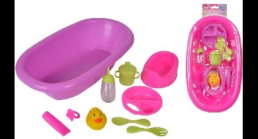 Poppenbadje met accessoires badspeelgoed voor kinderen - inclusief badeendje.