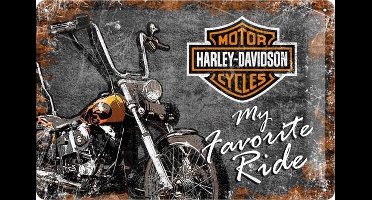 Metalen wandbord - Harley Davidson - My Favorite Ride - 20x30cm