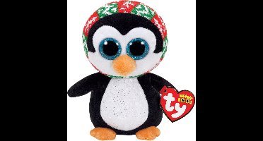 Ty Beanie Boo's Penelope pluche kerst pinguïn knuffel 15 cm