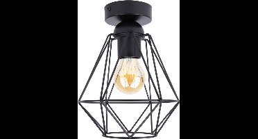 Hanglamp - rond - 1 x E27 - mat zwart - dimbaar - 2400K