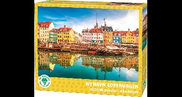 Mr. Broccoli Puzzel 1000 Stukjes Volwassenen - Nyhavn Denemarken - Legpuzzel Haven van Kopenhagen - FSC® - Steden Collectie - 68 x 48 cm