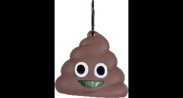 Flamingo Poepzakhouder Droppie - Bruin - Incl 1 rol - 9x5x8,5cm