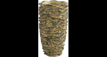 PTMD Waves Bloempot - 17 x 17 x 32 cm - Cement - Bruin