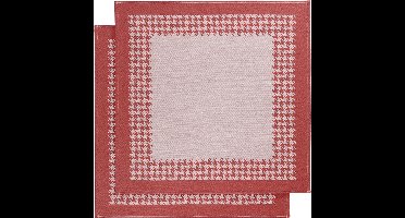 De Witte Lietaer Theedoek Pied de Poule, Rood - 2 stuks - 65 x 65 cm - Katoen
