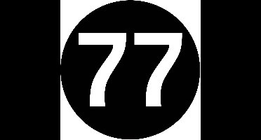 Containerstickers Huisnummer "91" - 25x25cm - Zwart met Witte Cirkel - Set van 4 dezelfde Vinyl Stickers - Klikostickers