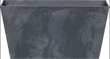 Prosperplast Beton-look plantenbak/bloembak - kunststof - 40 x 20 x 15 cm - antraciet - voor buiten