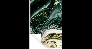 Muurstickers - Sticker Folie - Marmerlook - Goud - Groen - Glitter - Design - Marmer - 20x30 cm - Plakfolie - Muurstickers Kinderkamer - Zelfklevend Behang - Zelfklevend behangpapier - Stickerfolie