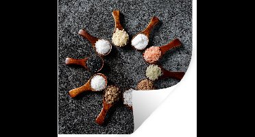 Muurstickers - Sticker Folie - Lepel - Kruiden - Specerijen - Keuken - Industrieel - 30x30 cm - Plakfolie - Muurstickers Kinderkamer - Zelfklevend Behang - Zelfklevend behangpapier - Stickerfolie