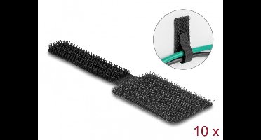 Klittenband Mini-haak-en-lus kabelhouder L 90 mm x W 24 mm zelfklevende 10 stuks zwart