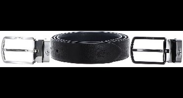 LACOSTE Leren Riem Elegance Reversible Stitched Box Belt W100 Noir Marine Zwart Donkerblauw
