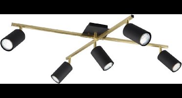 Trio Leuchten Marley Plafonniere 5x GU10 Zwart Goud