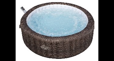 Lay-Z-Spa2.16mx71cm Bali MaxHold EnergySense UltraFit Smart AirJet 7 Brown Rattan Round - 40% minder energieverbruik - Geschikt voor 5-7 personen - Afmetingen buitenkant: Ø216 x H71 cm