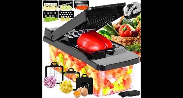 ApexArte® Groentesnijder - Mandoline Cutter - Hakmolen - Uiensnijder - Zwart