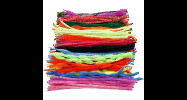 Chenille Draad - Pluche Draad - Pijpenragers - Metaal Draad - Fleecedraad - DIY Draad - Flexibel Decoratief Knutsel Draad - Buigzaam Draad - Mix - Lengte: 30cm - Dikte: 6-15mm - 500 Stuks