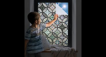 ApexArte® Raamfolie Glas in Lood - Zelfklevend - Antieke Look - Lood Regenboog