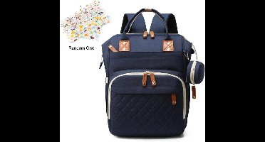 S&E Luiertas Rugzak – Grote Unisex Baby Tas met ruimte voor 16 Vakken - Blauw
