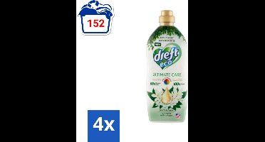 Dreft ECO - Wasverzachter - Gekleurde Was - Witte Bloem - Anti-Veroudering - 38 Wasbeurten - Voordeelverpakking - 4 stuks