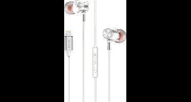 Oordopjes - Geschikt voor iPhone met Lightning Wit - Oortjes met Draad LS 726 - oortjes Magnetische sluiting Voor iPhone SE 2022 /12 Pro / 13 Pro/ 13 Pro max/ 14 / 14 Pro / 14 Pro max /11/11 Pro/7/8/8 Plus/X/XR. XS/SE