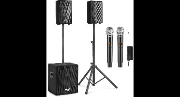 Karaoke set voor volwassenen - Vonyx Pro karaokeset met microfoons, speakers en subwoofer - 800W