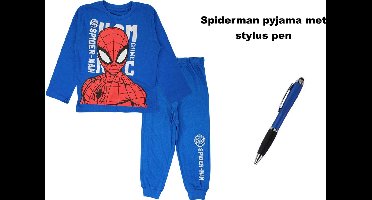 Spiderman - Marvel - Pyjama - Koningsblauw met Stylus Pen. Maat 92 cm / 2 jaar.