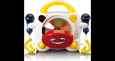 Lenco Karaokeset voor Kinderen – Draagbare CD-speler met Microfoons – Stickerblad om zelf te versieren