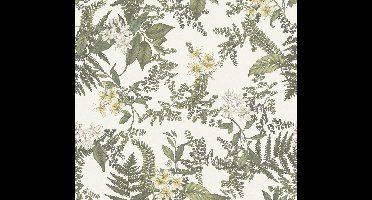 VARENS EN BLOEMEN BEHANG | Floraal - Wit Groen Geel - Living Walls Drawn Into Nature