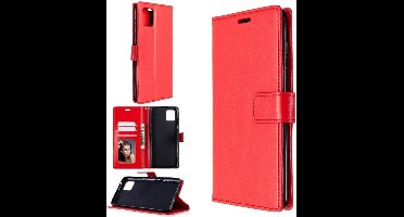 LuxeBass Hoesje geschikt voor RealMe 7 Boekhoesje Rood gsm hoesje - telefoonhoes - telefoonhoesjes