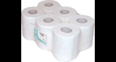 Euro Products Midi poetsrol Cellulose wit 1-laags 300mx20cm 6 rollen ECO (P53530)