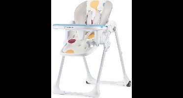 Kinderkraft YUMMY Hoge Kinderstoel – Ergonomisch & Comfortabel – Verstelbare Rugleuning & Hoogte – Opvouwbaar – Dubbel Eetblad Verwijderbaar – Meerkleurig