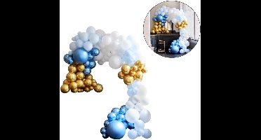 Ginger Ray - Ballonnenboog blauw goud - Luxe Ballonboog Decoratie Kit