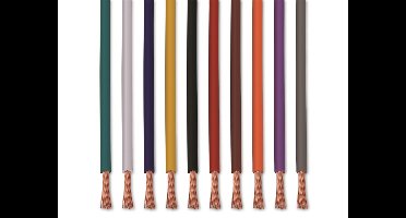 Quadrios 22CW001 Assortiment draden 1 x 0.14 mm² Wit, Blauw, Bruin, Oranje, Groen, Geel, Grijs, Violet, Zwart, Rood 1 s